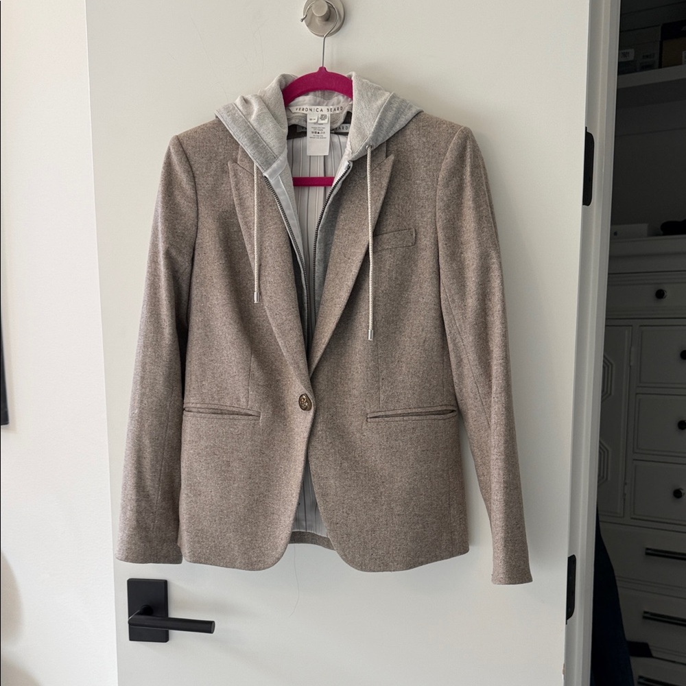 Veronica Beard Gray Blazer with Hoodie